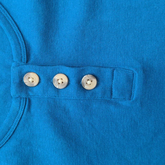 Lands' End Womans Size Medium 10-12 Blue Half Sleeve Shirt - Picture 4 of 7